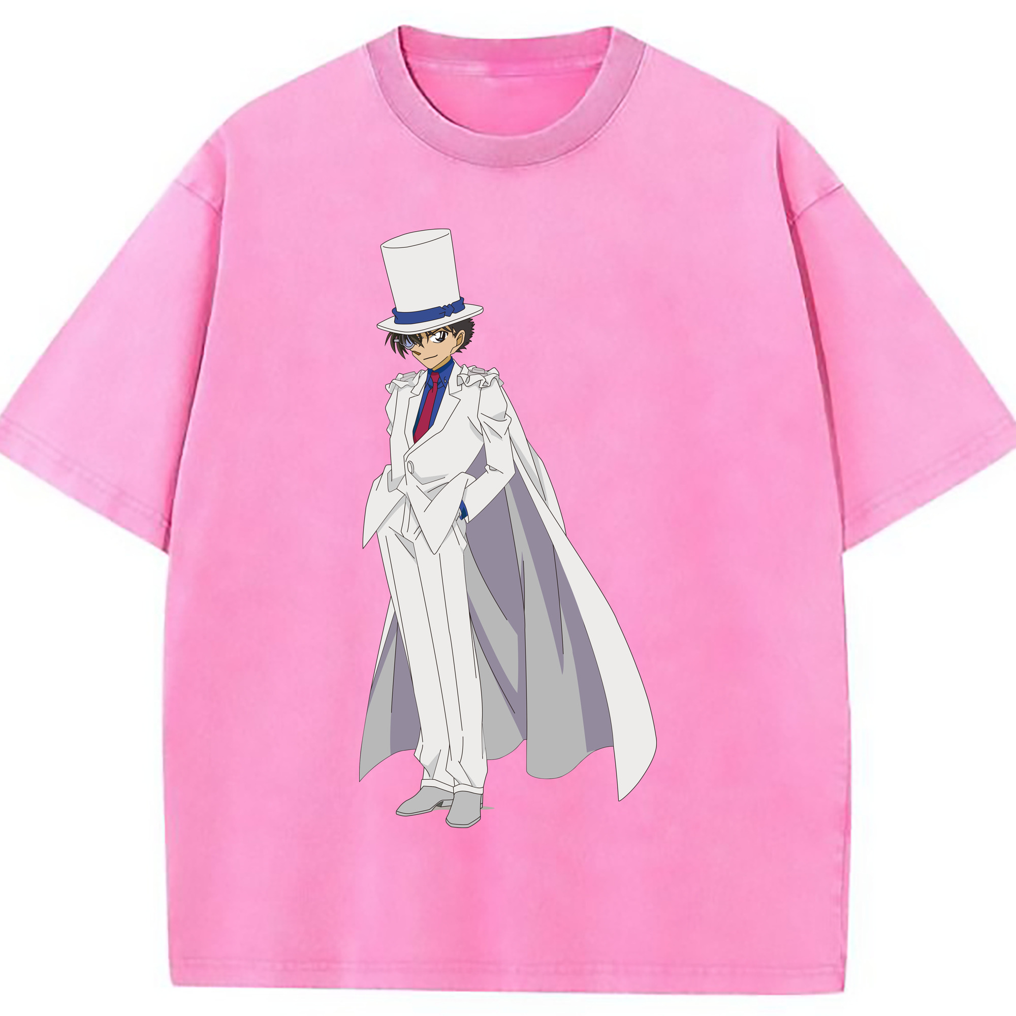 （画像用） 名探偵コナン くろば かいと Detective Conan Kuroba Kaito 綿100% ヴィンテージ風 半袖Tシャツ（フロントプリント）